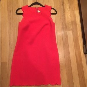 JCREW Coral scallop dress